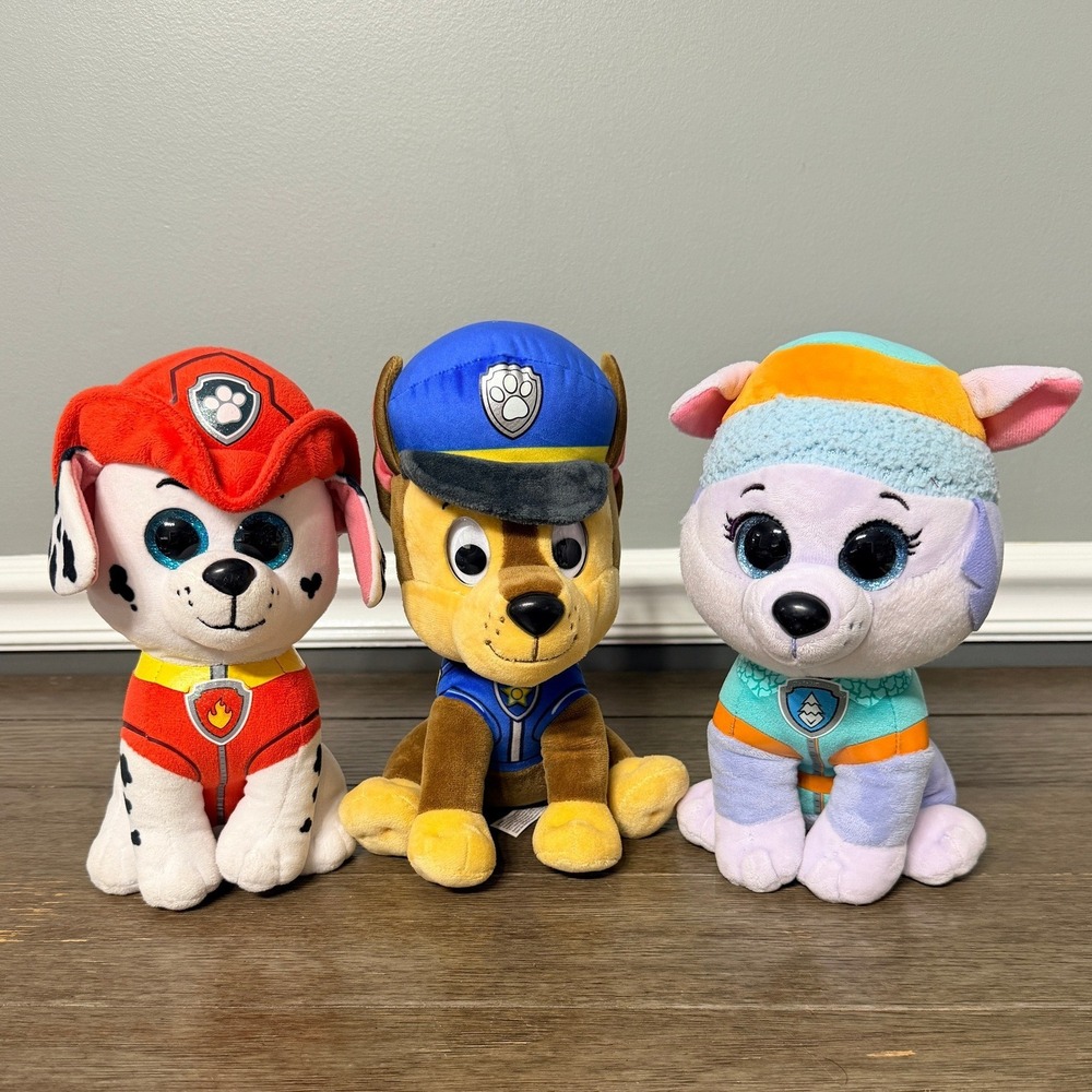 PAW Patrol Ty Beanie Boos Plush Lot Chase Marshall Everest Dog Stuffed Animal